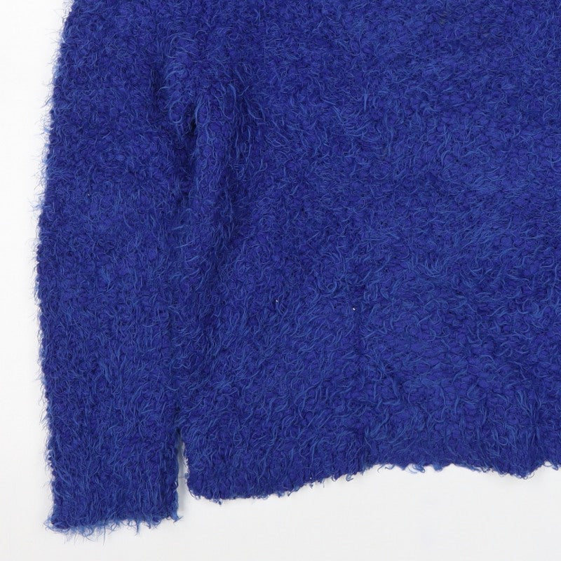 Select Women’s Blue Fuzzy Knit Pullover Jumper UK 16 Long Sleeve
