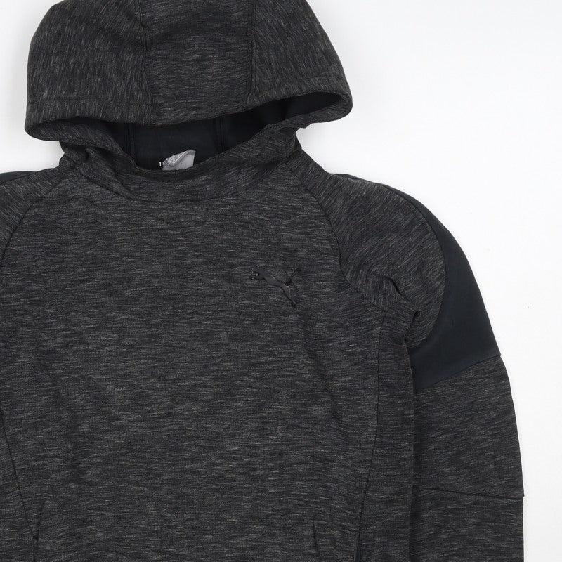 Puma Boys Grey 13 Years Pullover Hoodie Logo Pockets