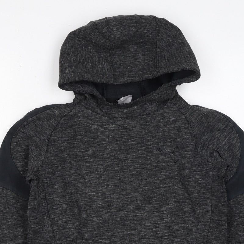 Puma Boys Grey 13 Years Pullover Hoodie Logo Pockets