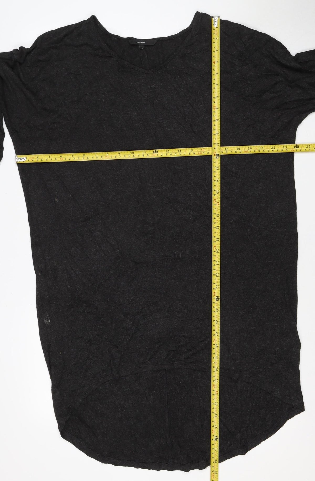 Vero Moda Women Black M Knit Shift Knee Length Long Sleeve Dress
