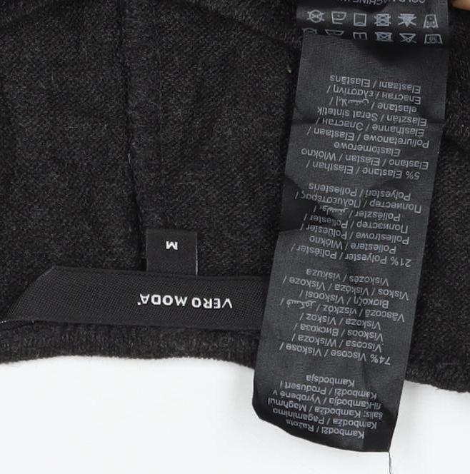 Vero Moda Women Black M Knit Shift Knee Length Long Sleeve Dress
