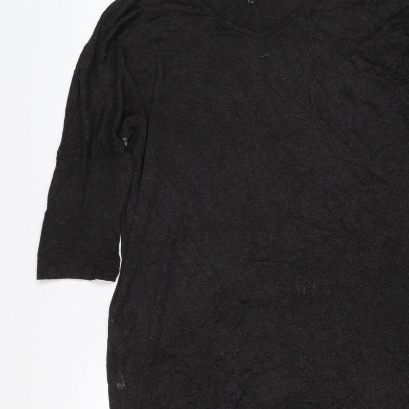 Vero Moda Women Black M Knit Shift Knee Length Long Sleeve Dress