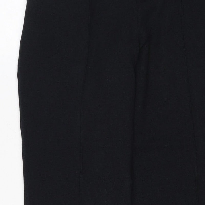 Marks & Spencer Women Navy UK 10 Short Pull-On Straight Trousers