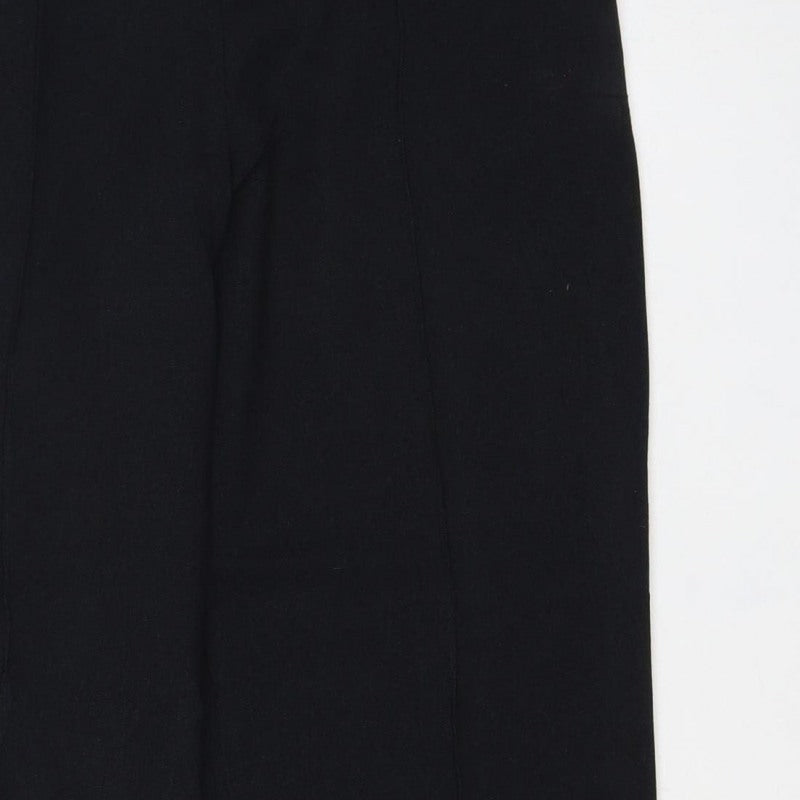 Marks & Spencer Women Navy UK 10 Short Pull-On Straight Trousers