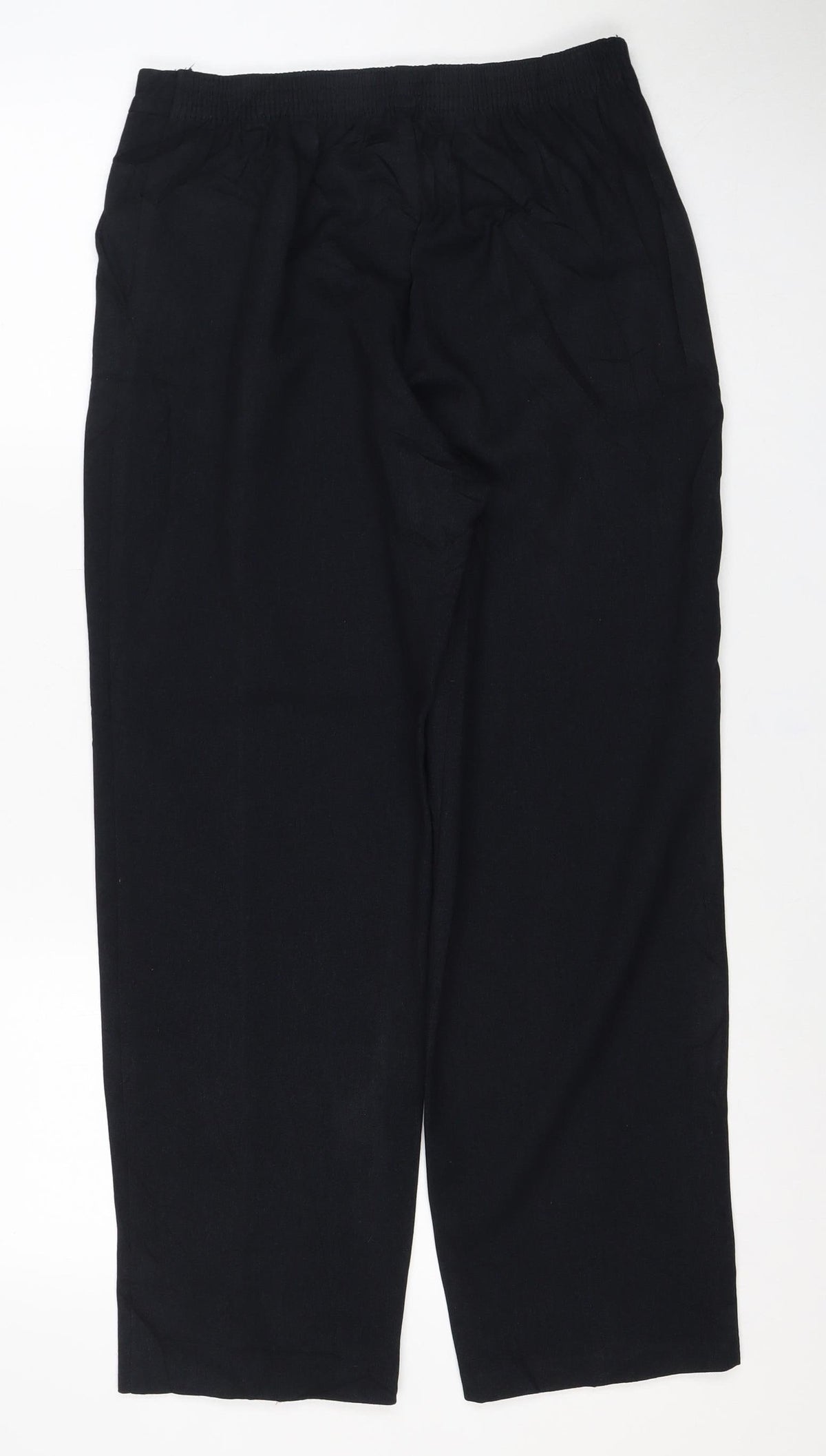 Marks & Spencer Women Navy UK 10 Short Pull-On Straight Trousers