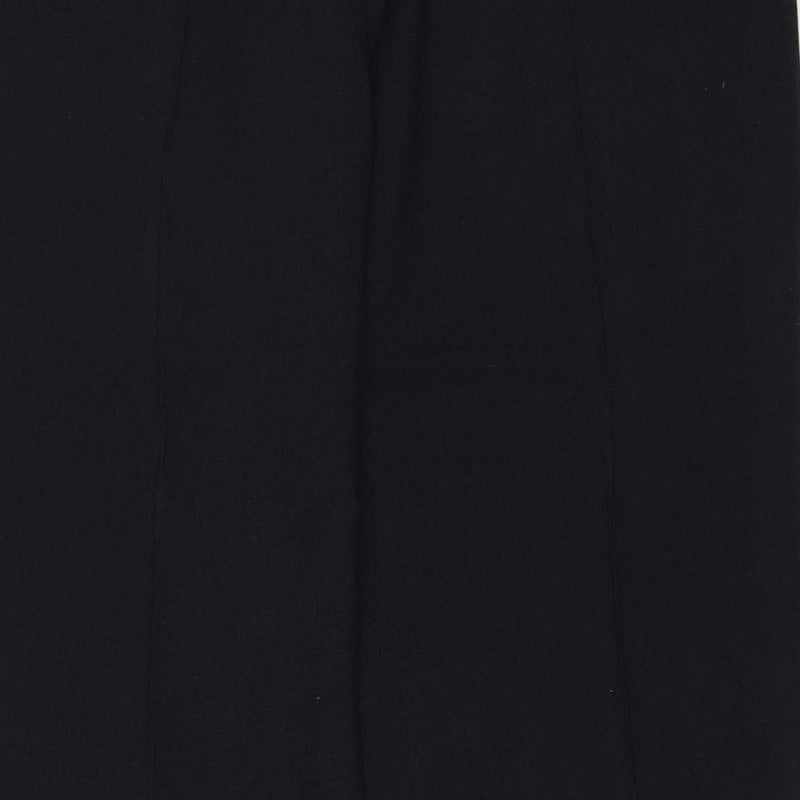 Marks & Spencer Women Navy UK 10 Short Pull-On Straight Trousers