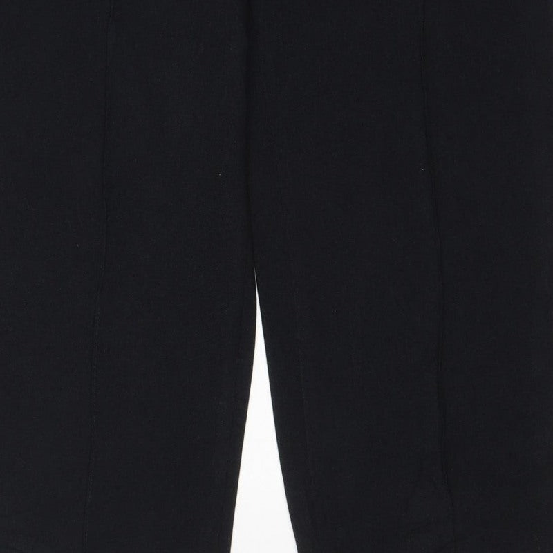 Marks & Spencer Women Navy UK 10 Short Pull-On Straight Trousers