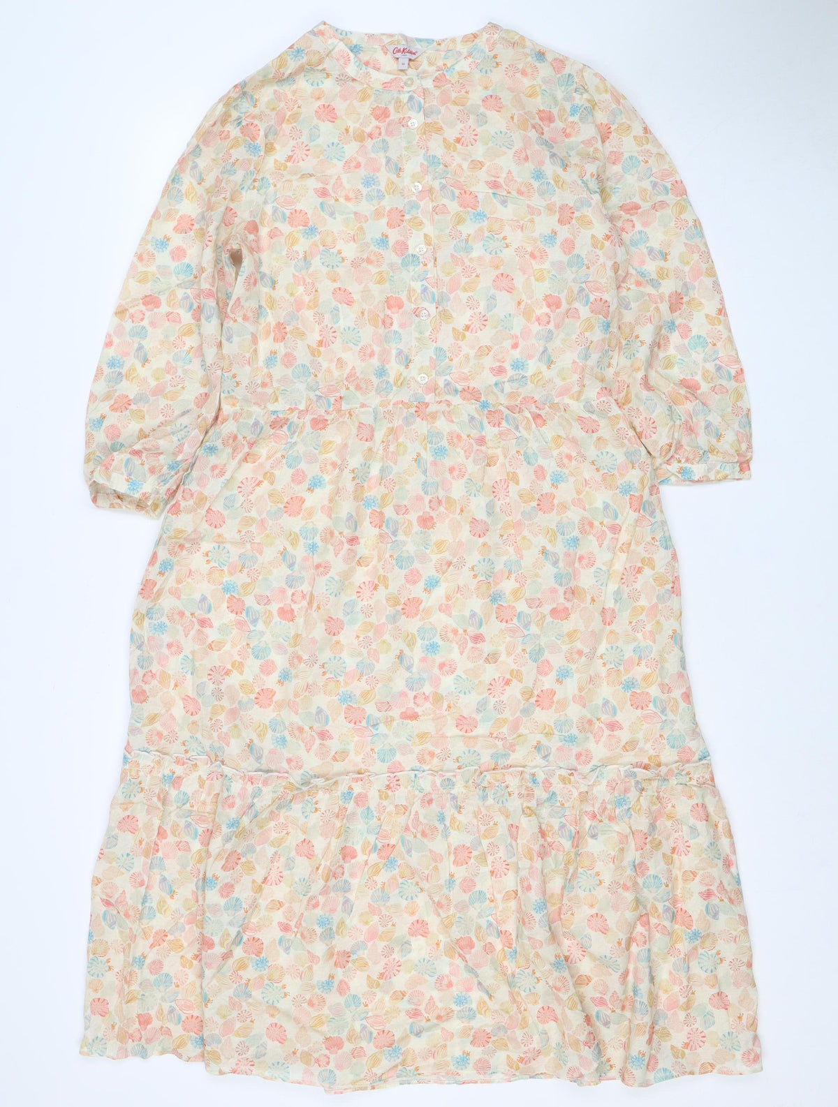 Cath Kidston Women’s Multicoloured Floral Shirt Dress UK 10 Long Sleeve