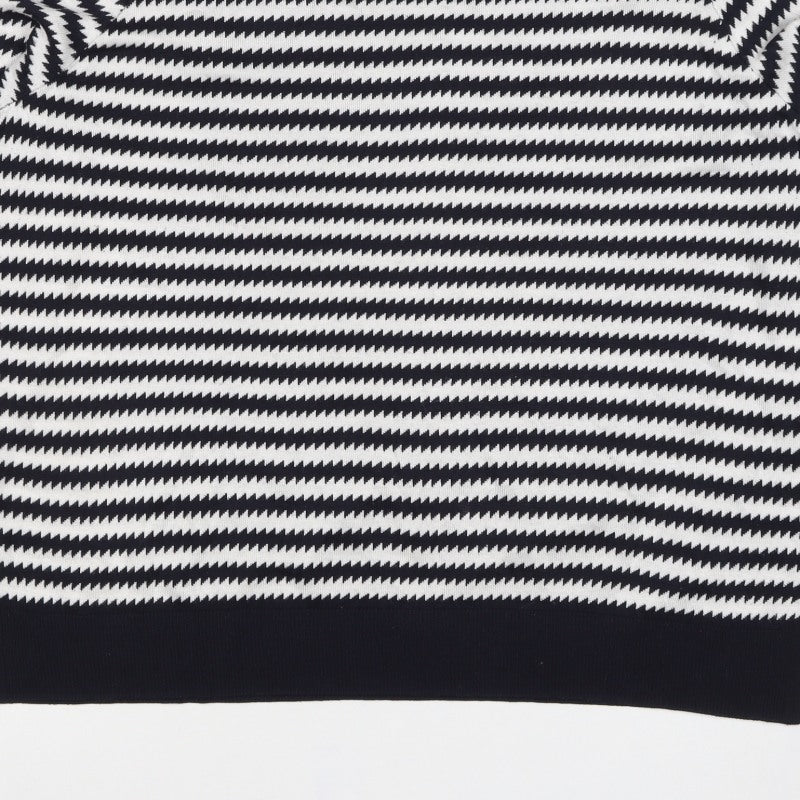 Next Women’s Black White Striped Knit Jumper Size 22 Crew Neck