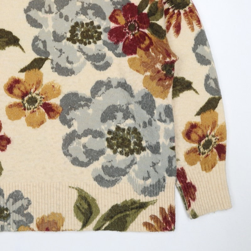 Monsoon Women’s Multicoloured Floral Mock Neck Wool Blend Jumper M
