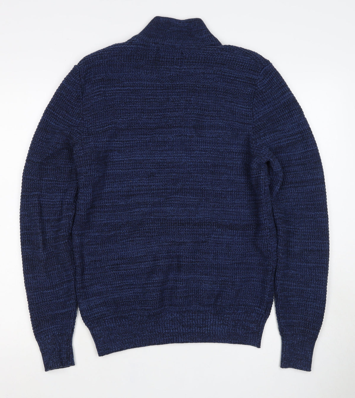 Next Men’s Blue M 1/2 Zip High Neck Cotton Knit Pullover Jumper