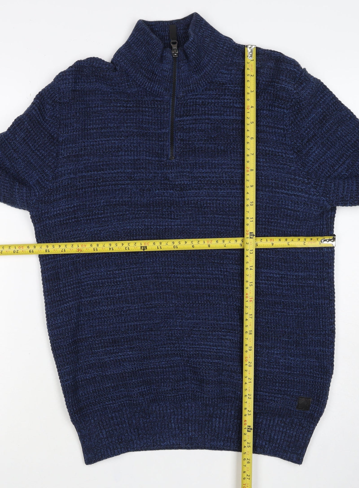 Next Men’s Blue M 1/2 Zip High Neck Cotton Knit Pullover Jumper
