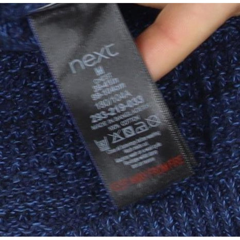 Next Men’s Blue M 1/2 Zip High Neck Cotton Knit Pullover Jumper