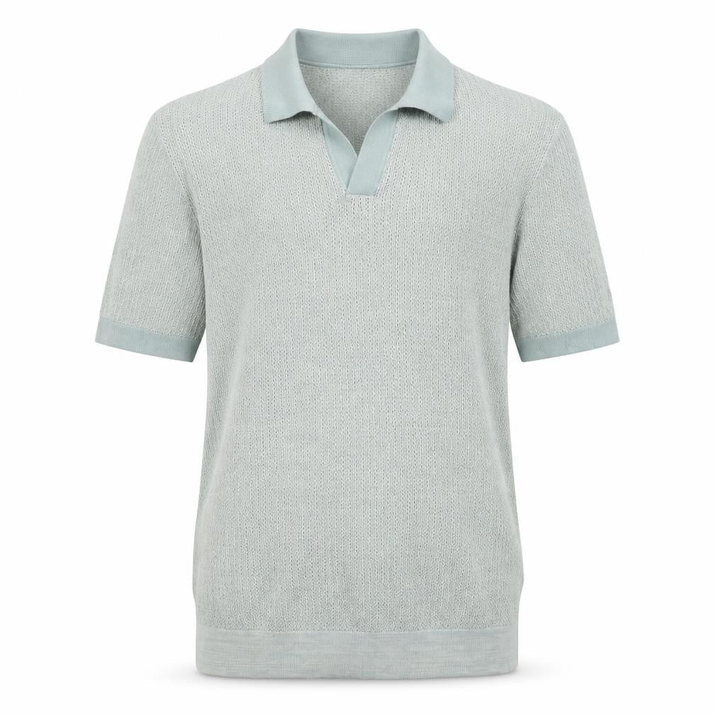 Autograph Men’s Blue L Mercerised Cotton Knit Short Sleeve Polo