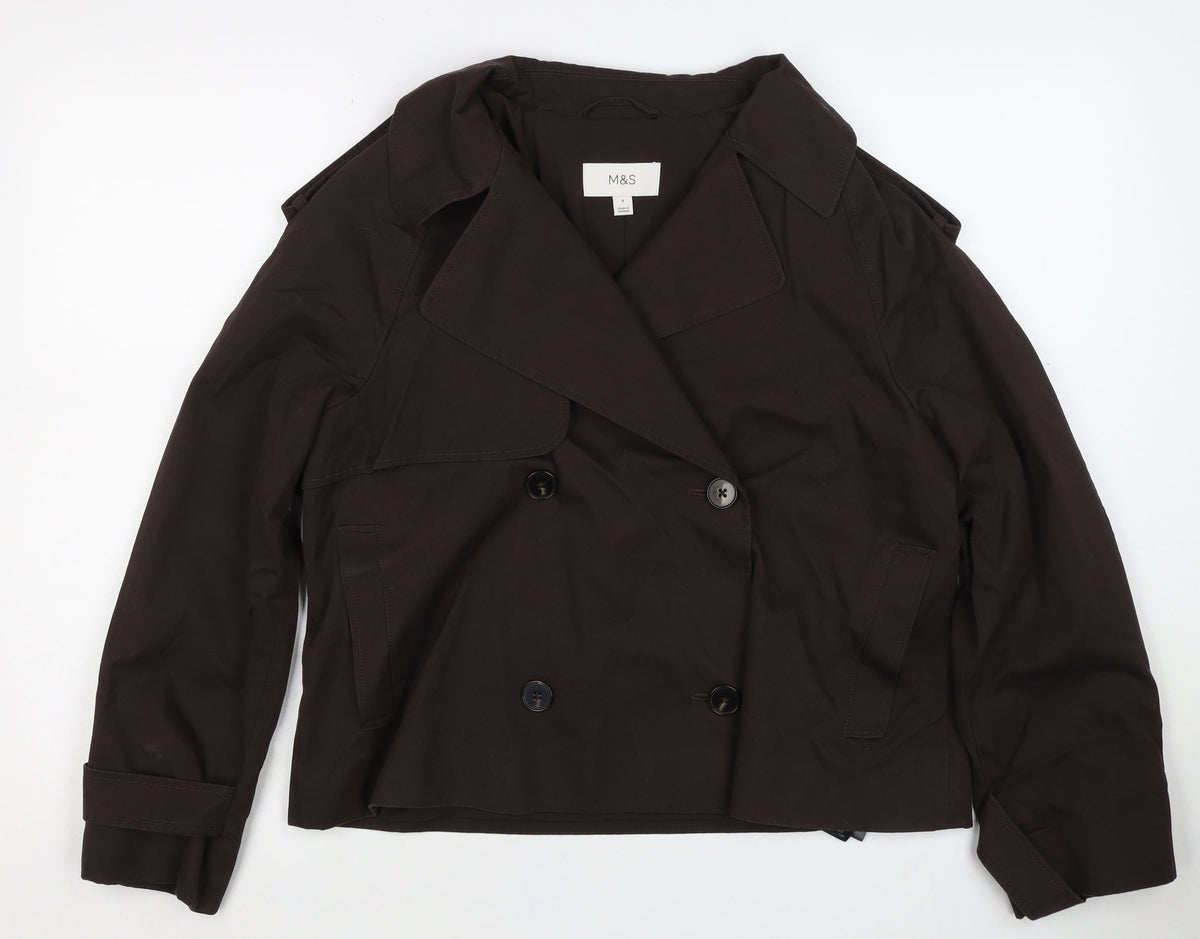 Marks and Spencer Women’s Brown UK 8 Double Breasted Trench Jacket