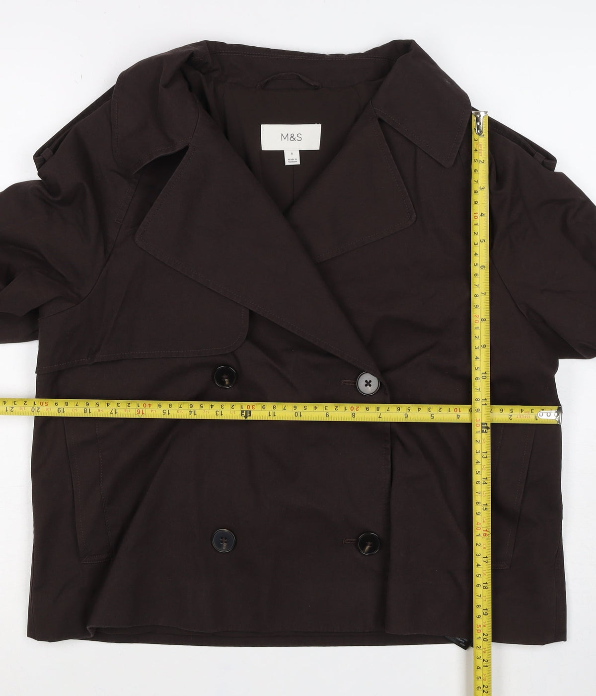 Marks and Spencer Women’s Brown UK 8 Double Breasted Trench Jacket