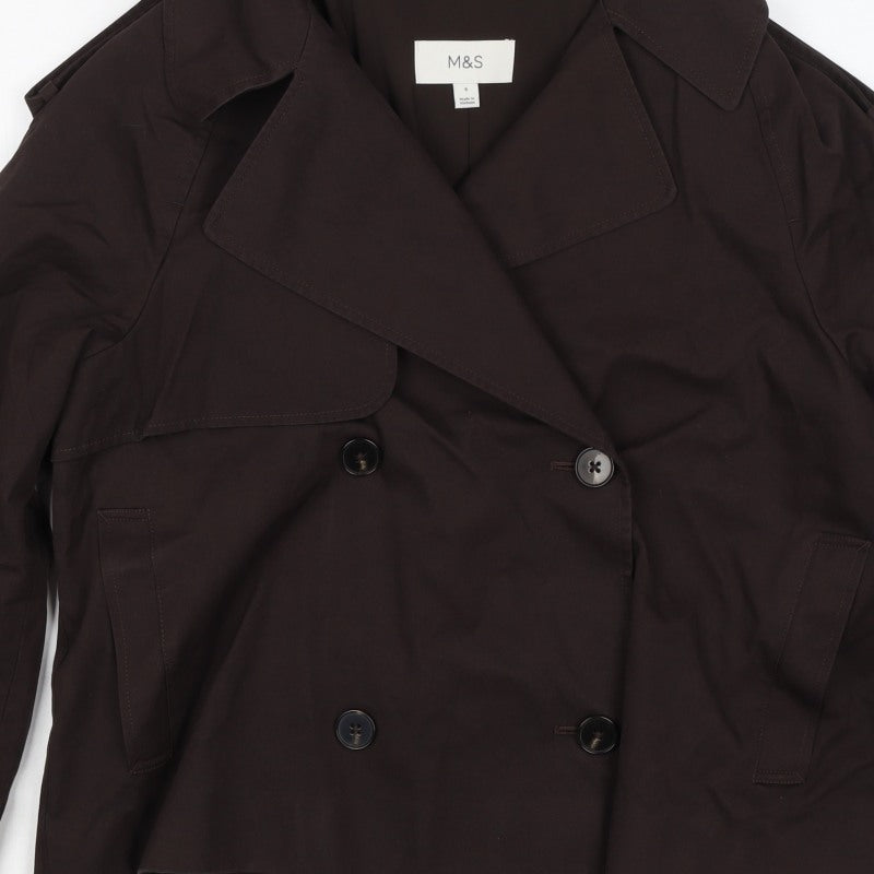 Marks and Spencer Women’s Brown UK 8 Double Breasted Trench Jacket