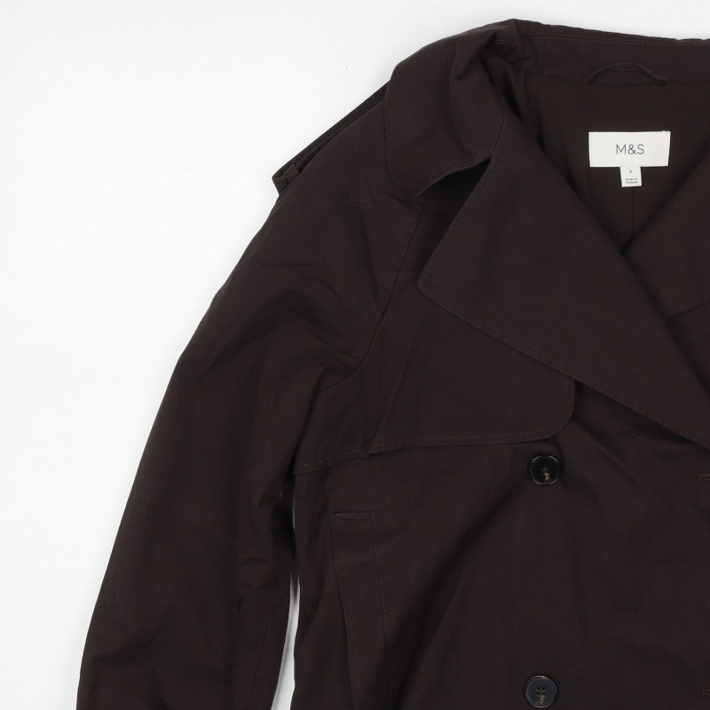 Marks and Spencer Women’s Brown UK 8 Double Breasted Trench Jacket