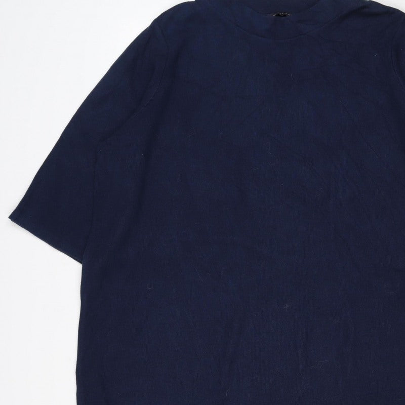 Marks & Spencer Women Navy UK 22 Knee Length Jumper Dress Long Sleeve