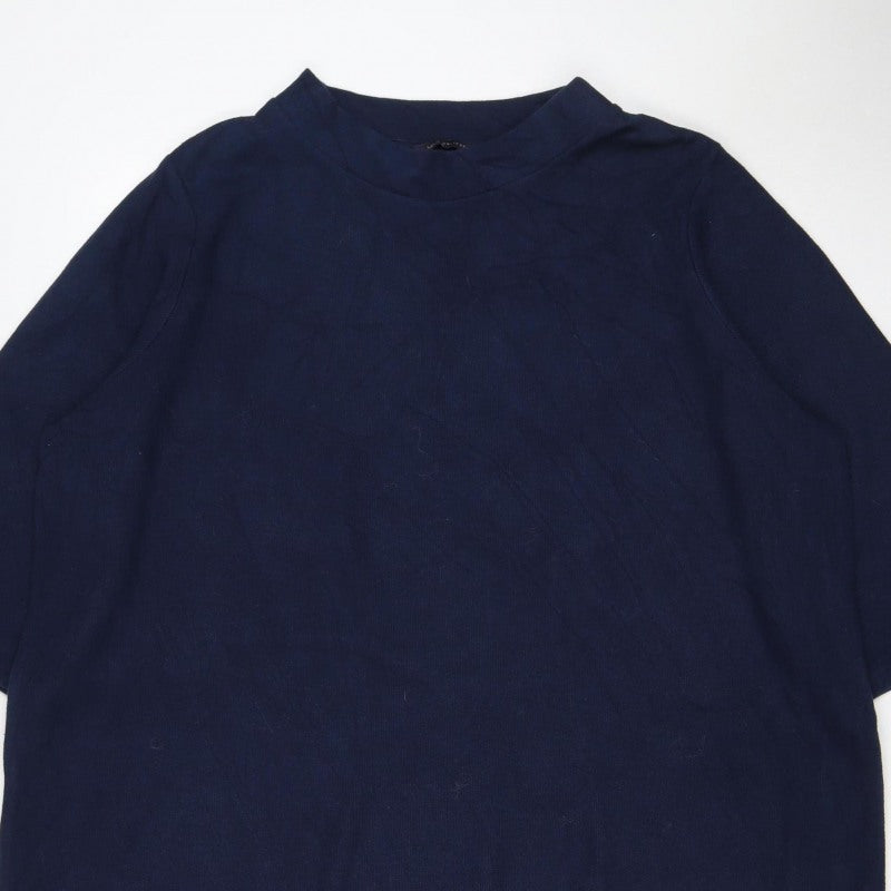Marks & Spencer Women Navy UK 22 Knee Length Jumper Dress Long Sleeve