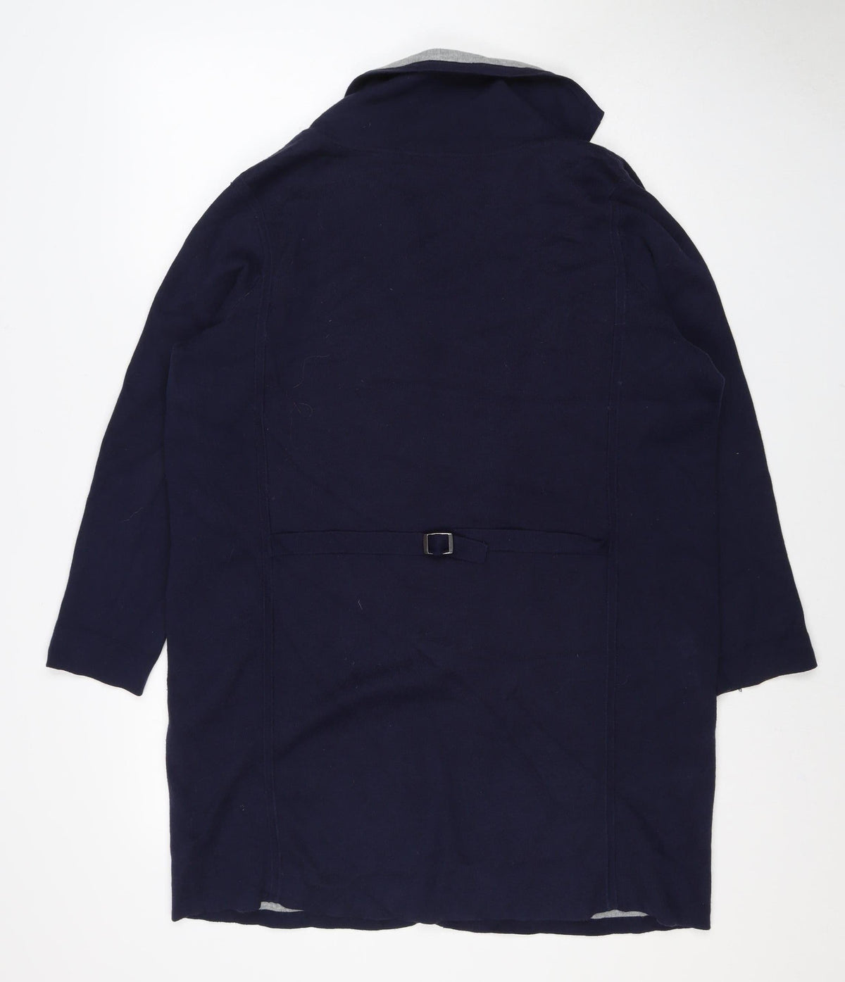 Jaeger Women Blue Grey M Open Cardigan Cashmere Blend Pockets