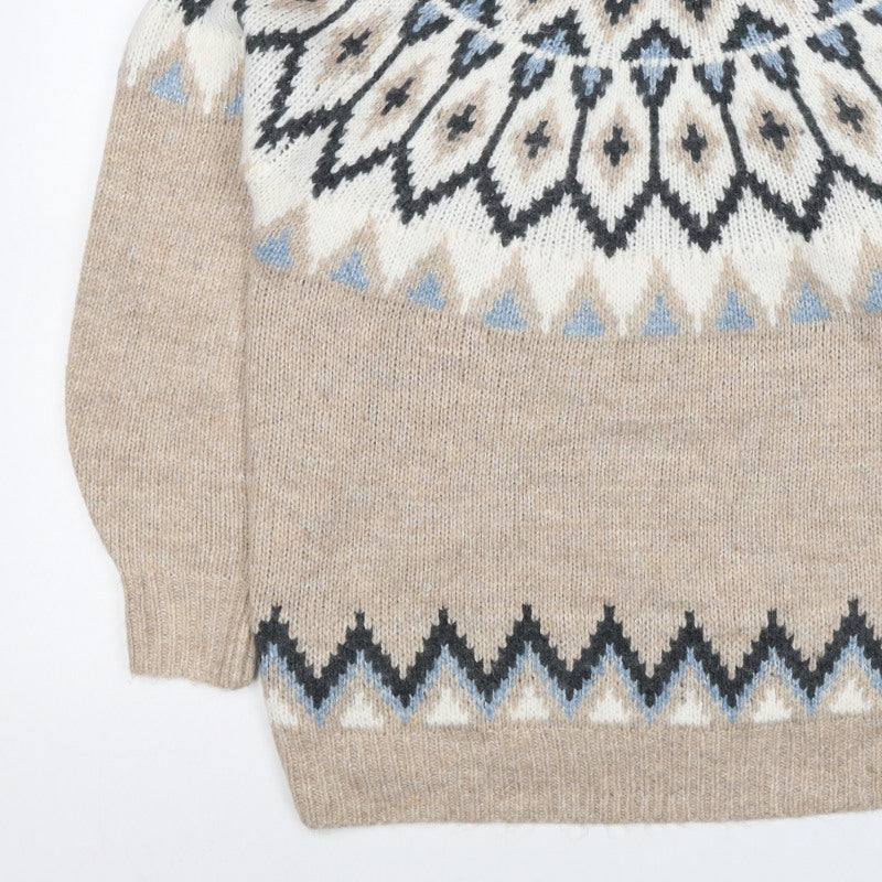F&F Women’s Multicoloured Fair Isle Roll Neck Jumper UK XL