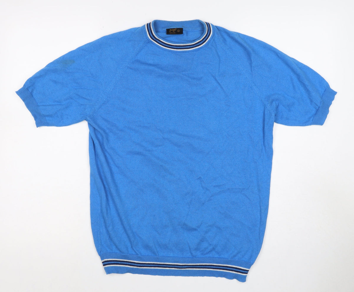 Pop England Women’s Blue S Ringer Raglan Jersey T-Shirt