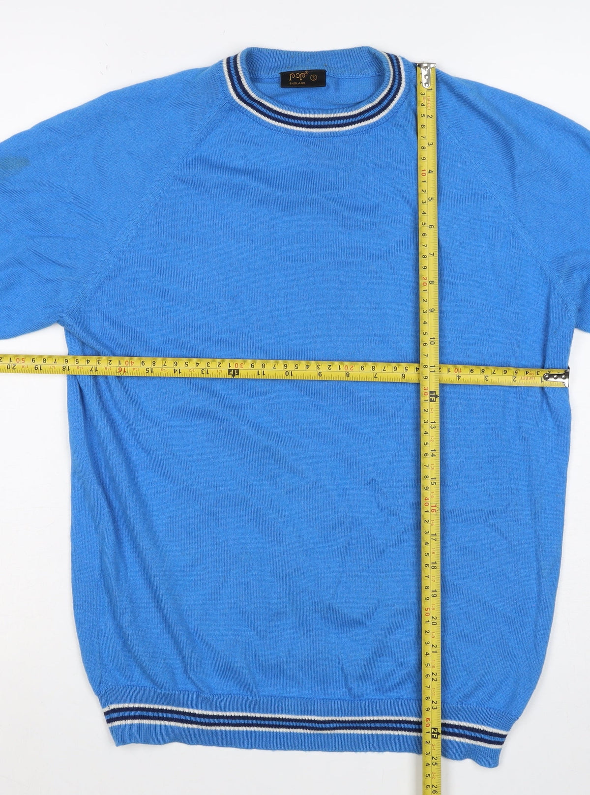 Pop England Women’s Blue S Ringer Raglan Jersey T-Shirt