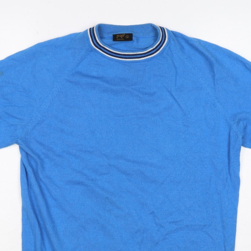 Pop England Women’s Blue S Ringer Raglan Jersey T-Shirt