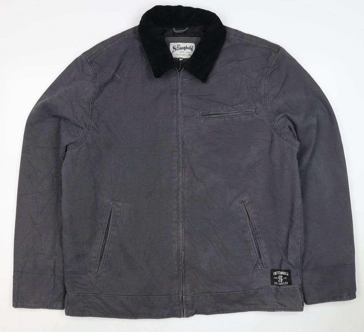 Stronghold Mens Grey XL Cotton Canvas Full Zip Workwear Jacket