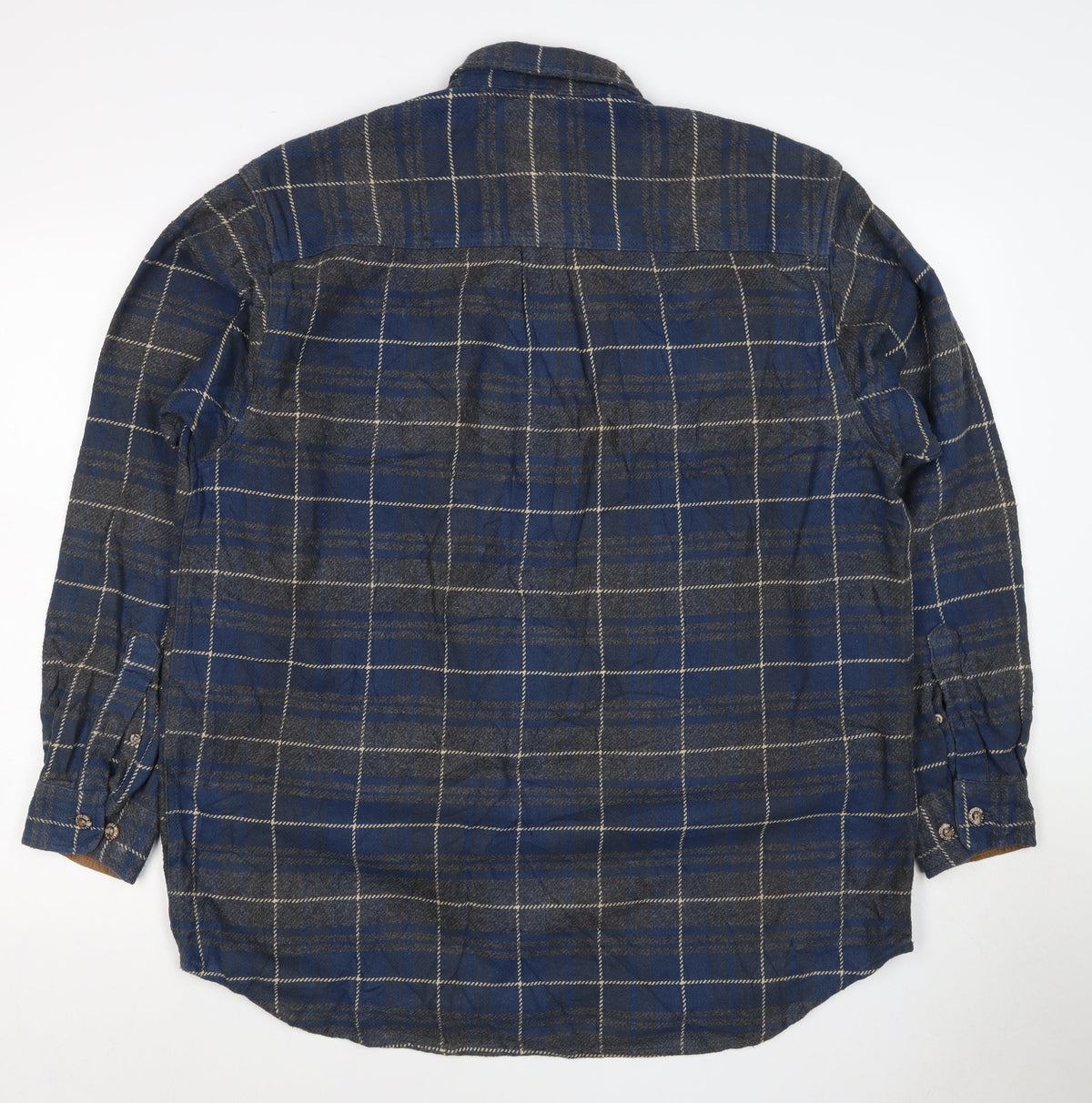 Field & Stream Men’s Blue Plaid Flannel Shirt L Cotton Button-Up