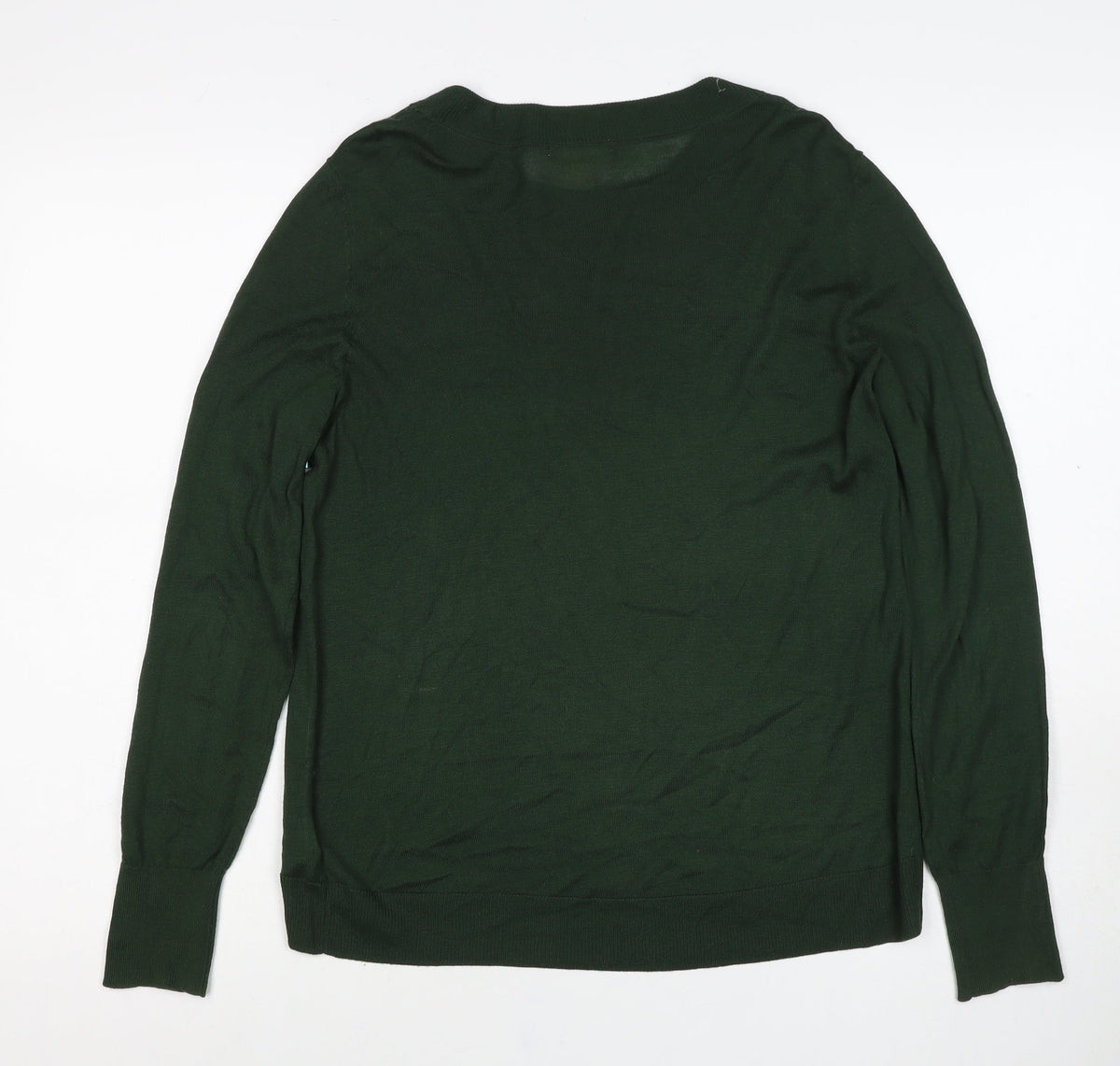 H&M Women Green Sequin Raglan Knit Jumper UK 10 S Party