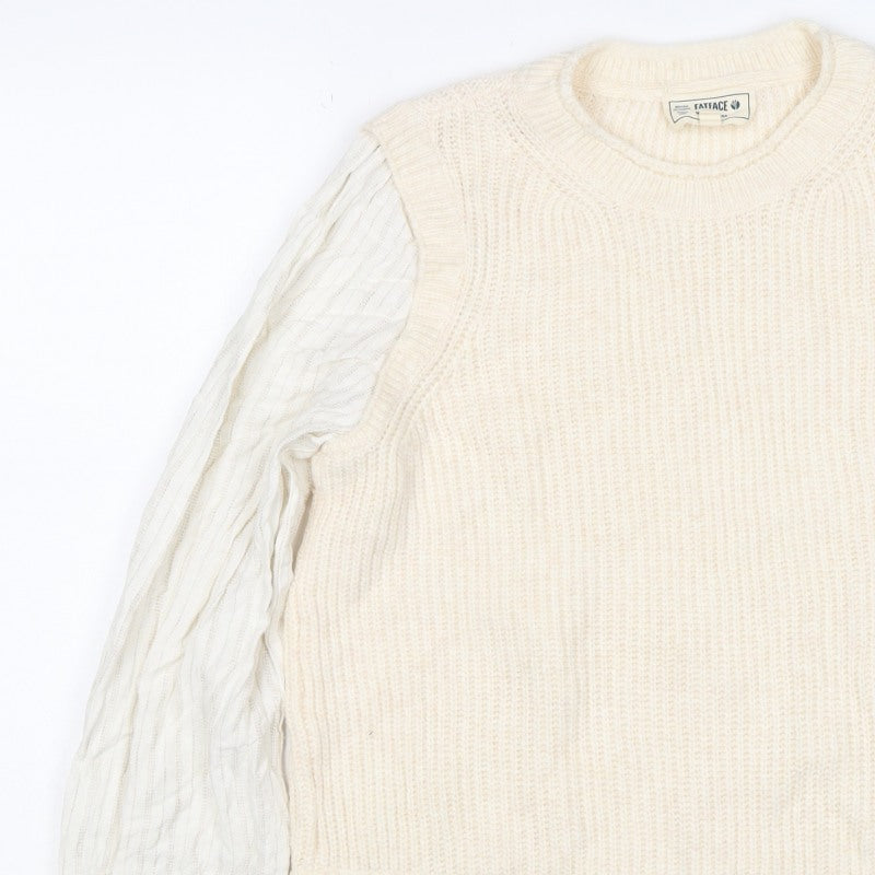 Fat Face Women’s Ivory UK 12 Layered Knit Pullover Jumper