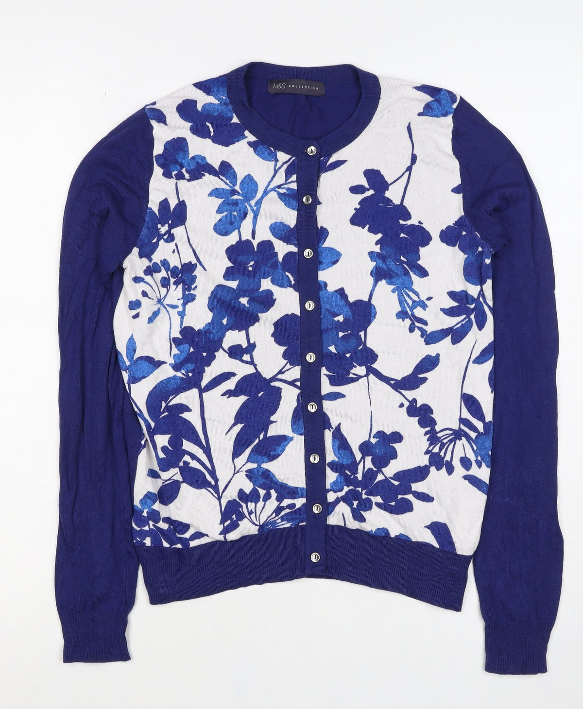 Marks and Spencer Women’s Blue Floral Knit Cardigan UK 8