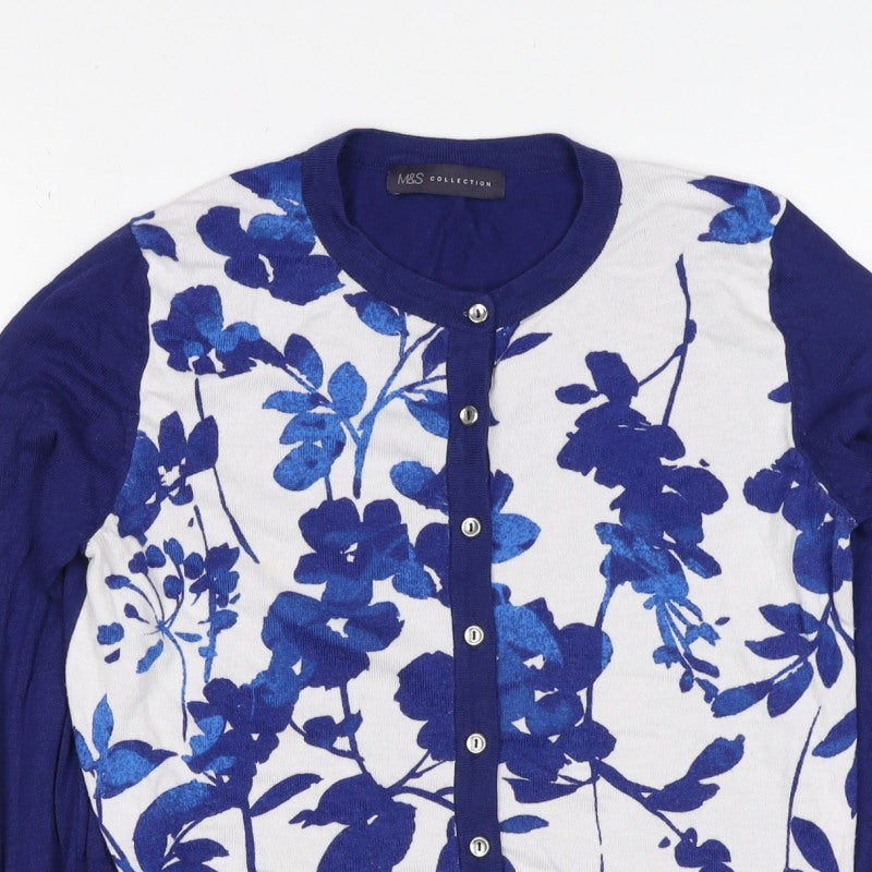 Marks and Spencer Women’s Blue Floral Knit Cardigan UK 8