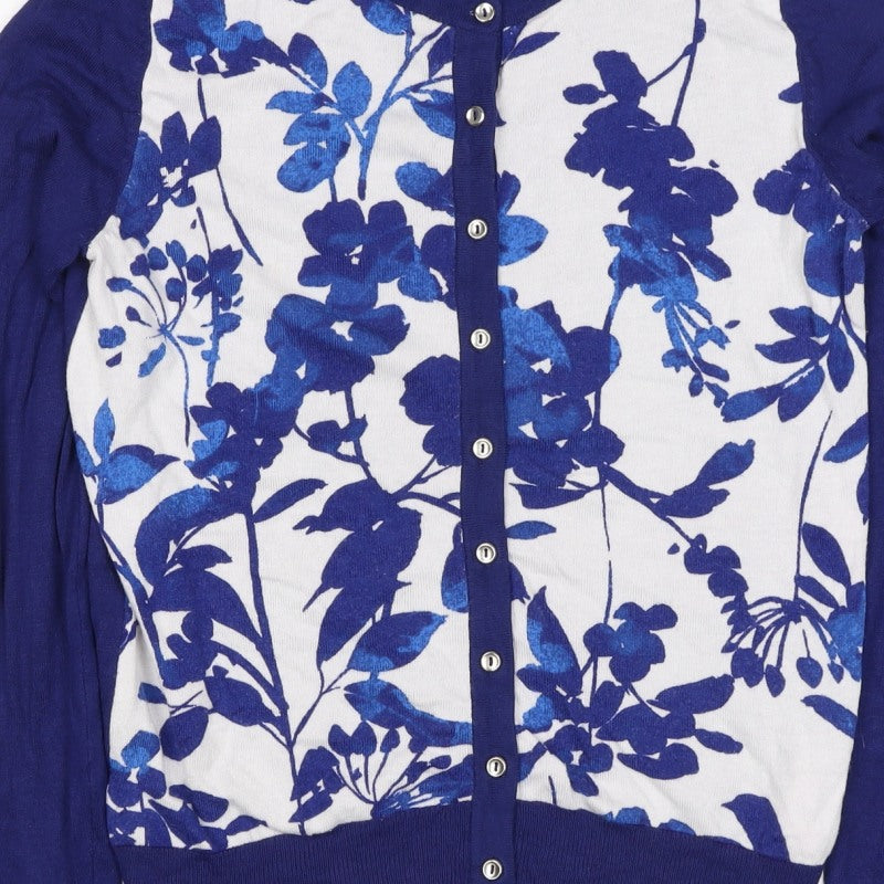 Marks and Spencer Women’s Blue Floral Knit Cardigan UK 8