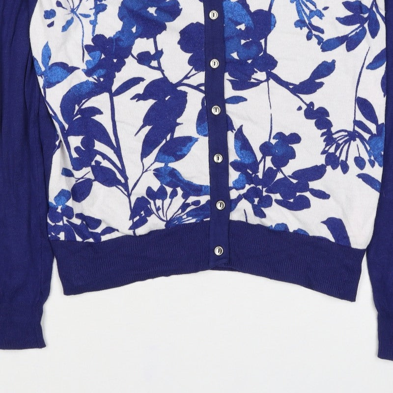 Marks and Spencer Women’s Blue Floral Knit Cardigan UK 8