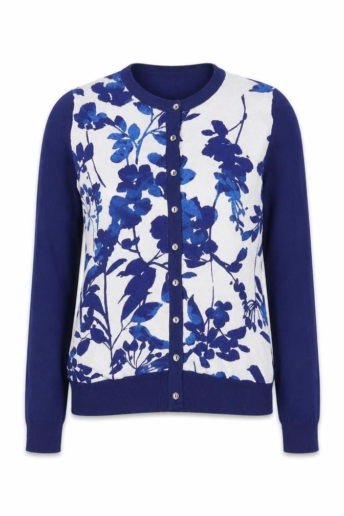 Marks and Spencer Women’s Blue Floral Knit Cardigan UK 8
