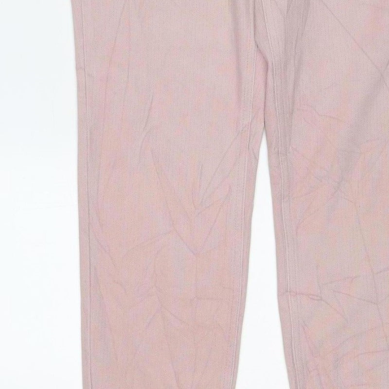 Next Women's Pink UK 14 Cropped Jersey Denim Jeggings