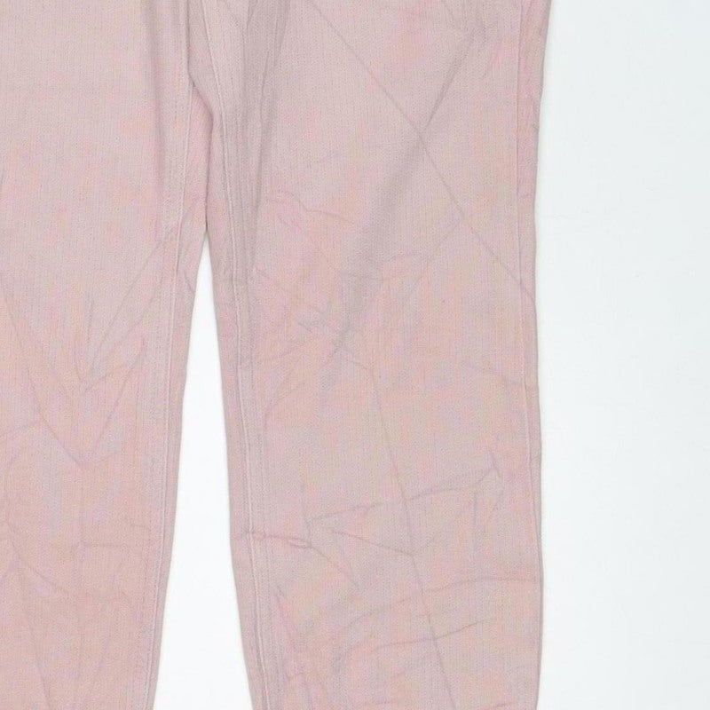 Next Women's Pink UK 14 Cropped Jersey Denim Jeggings