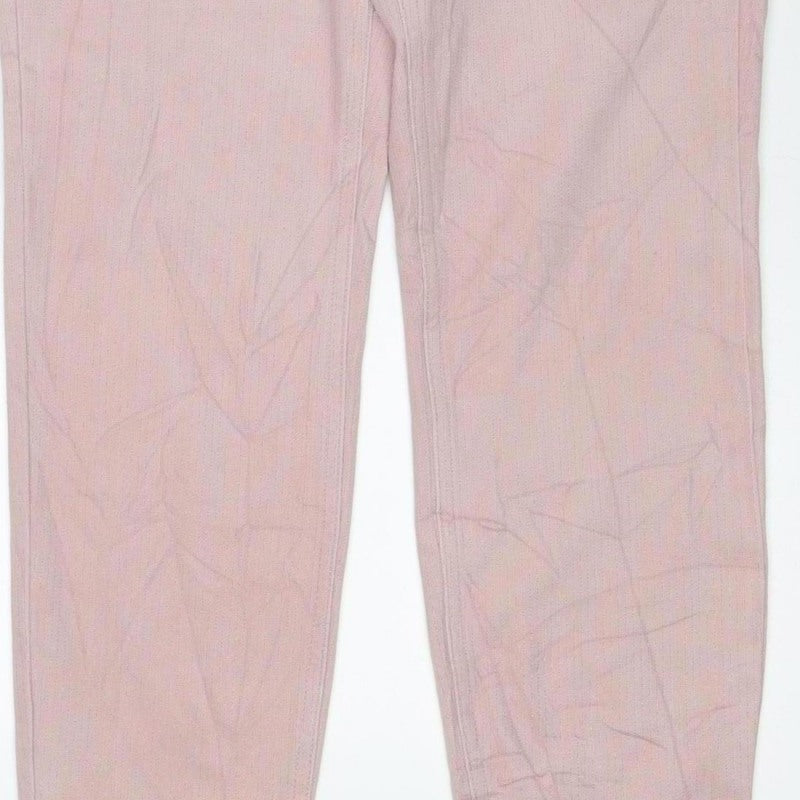 Next Women's Pink UK 14 Cropped Jersey Denim Jeggings