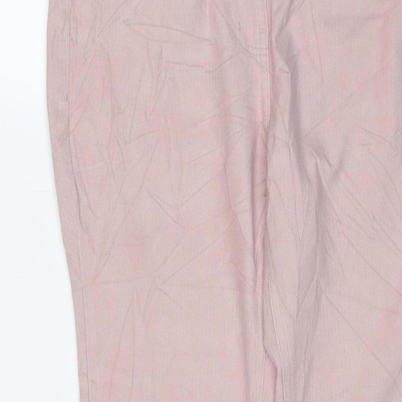 Next Women's Pink UK 14 Cropped Jersey Denim Jeggings
