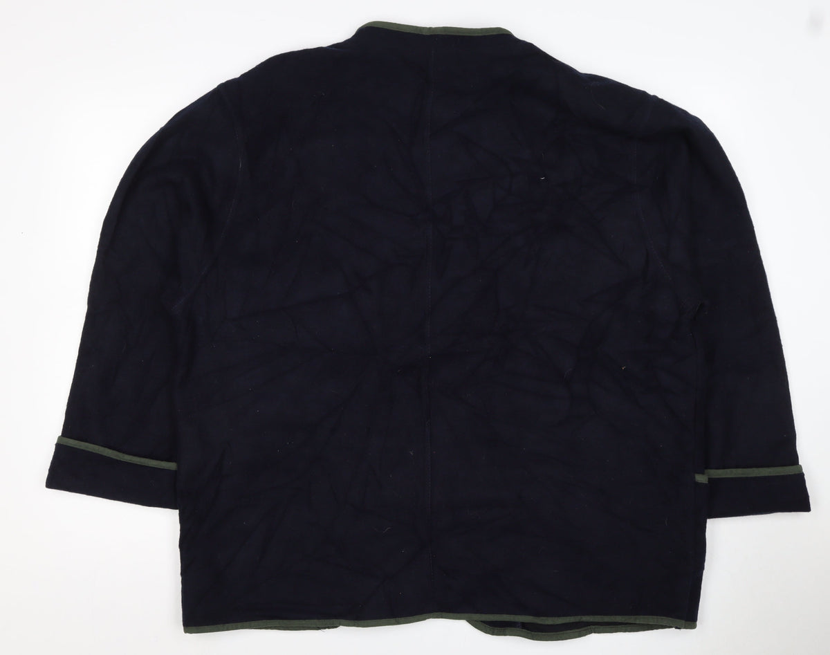 Sensations Men’s Blue XL Wool Blend Military Style Blazer Jacket
