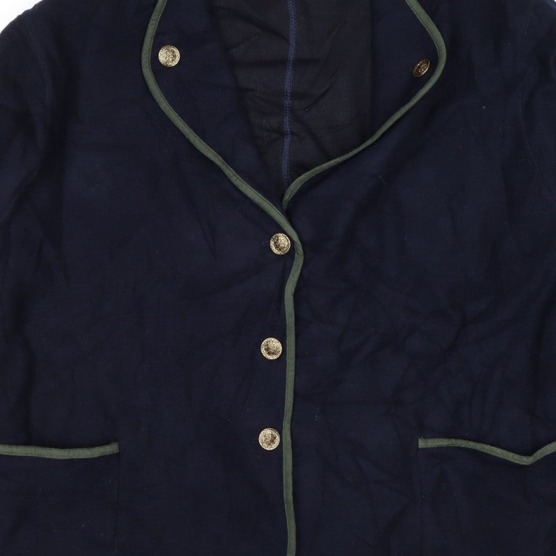 Sensations Men’s Blue XL Wool Blend Military Style Blazer Jacket