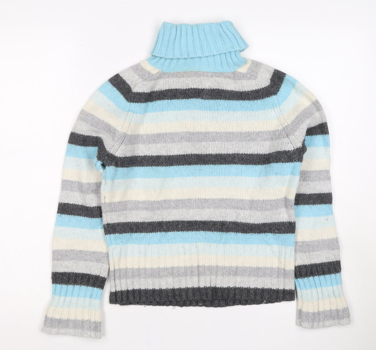 Gap Women Multicoloured S Striped Cashmere Blend Roll Neck Jumper