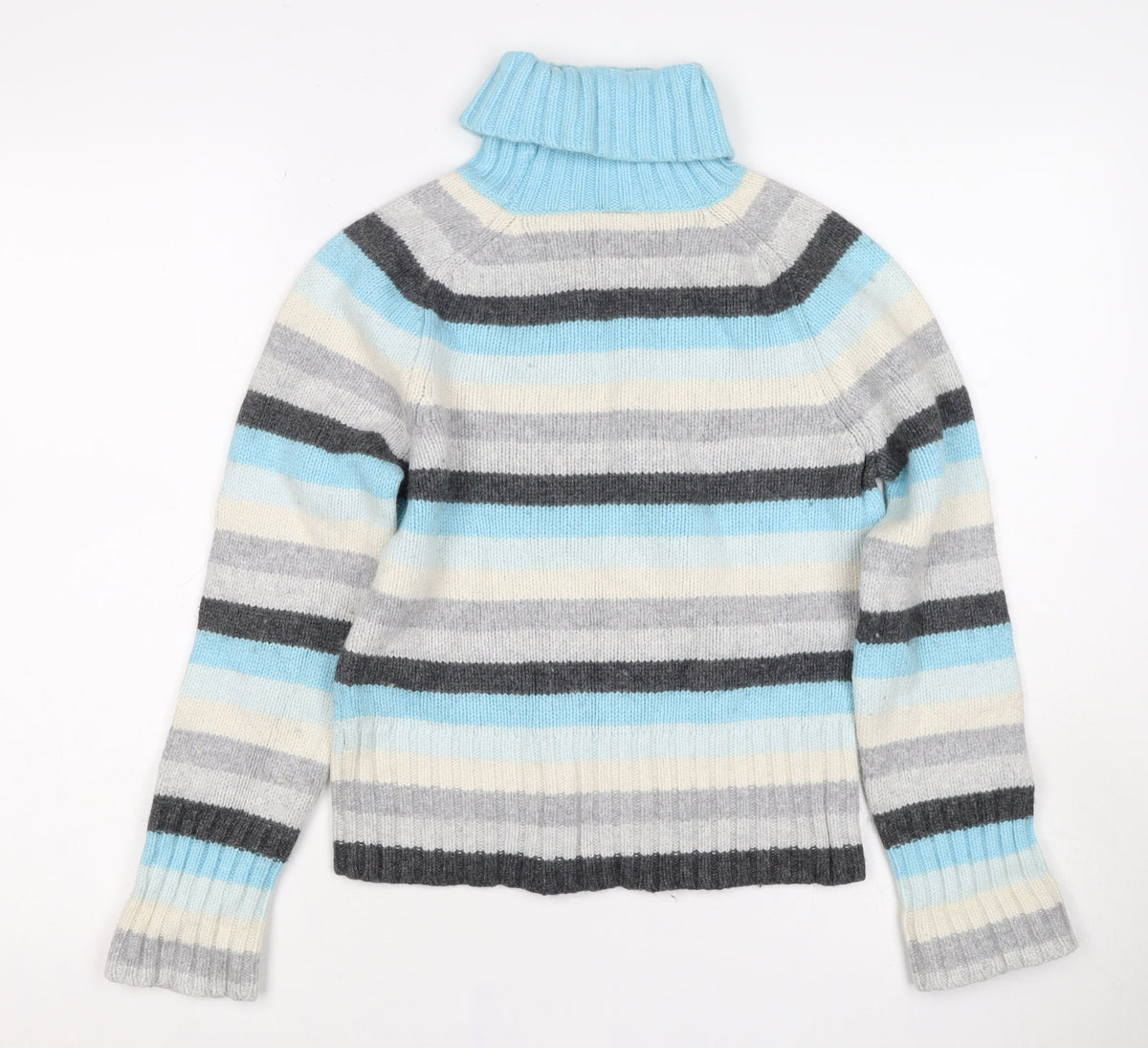 Gap Women Multicoloured S Striped Cashmere Blend Roll Neck Jumper