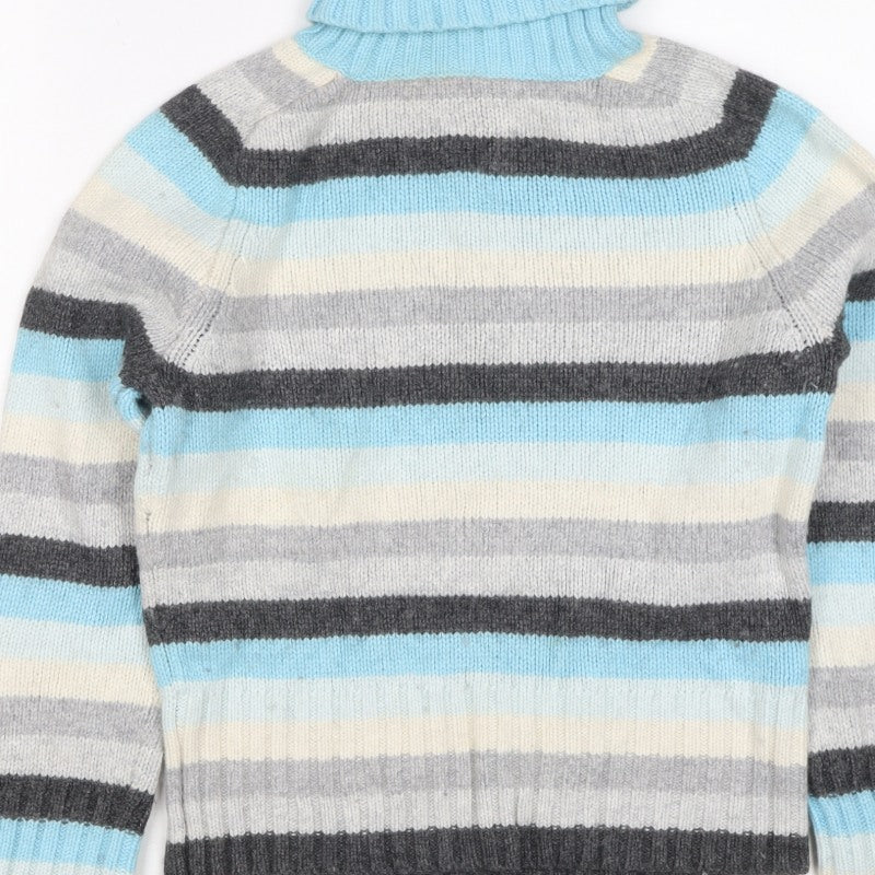 Gap Women Multicoloured S Striped Cashmere Blend Roll Neck Jumper