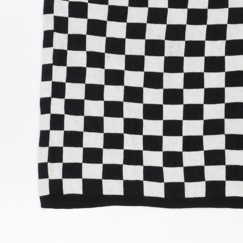 ASOS Women Black White Check Knit Mini Pencil Skirt UK 8