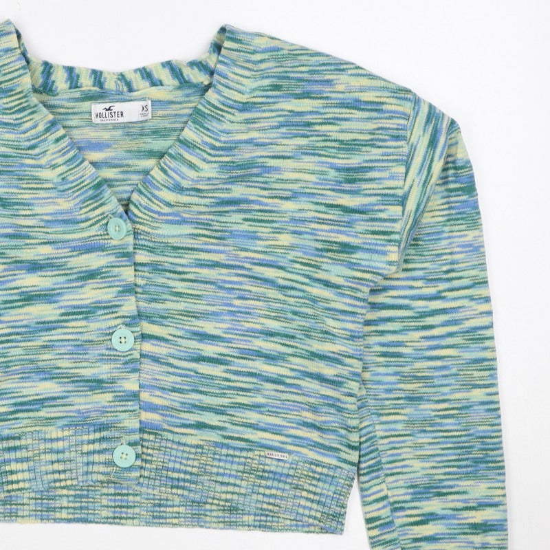 Hollister Women’s Multicoloured XS V-Neck Button Knit Cardigan