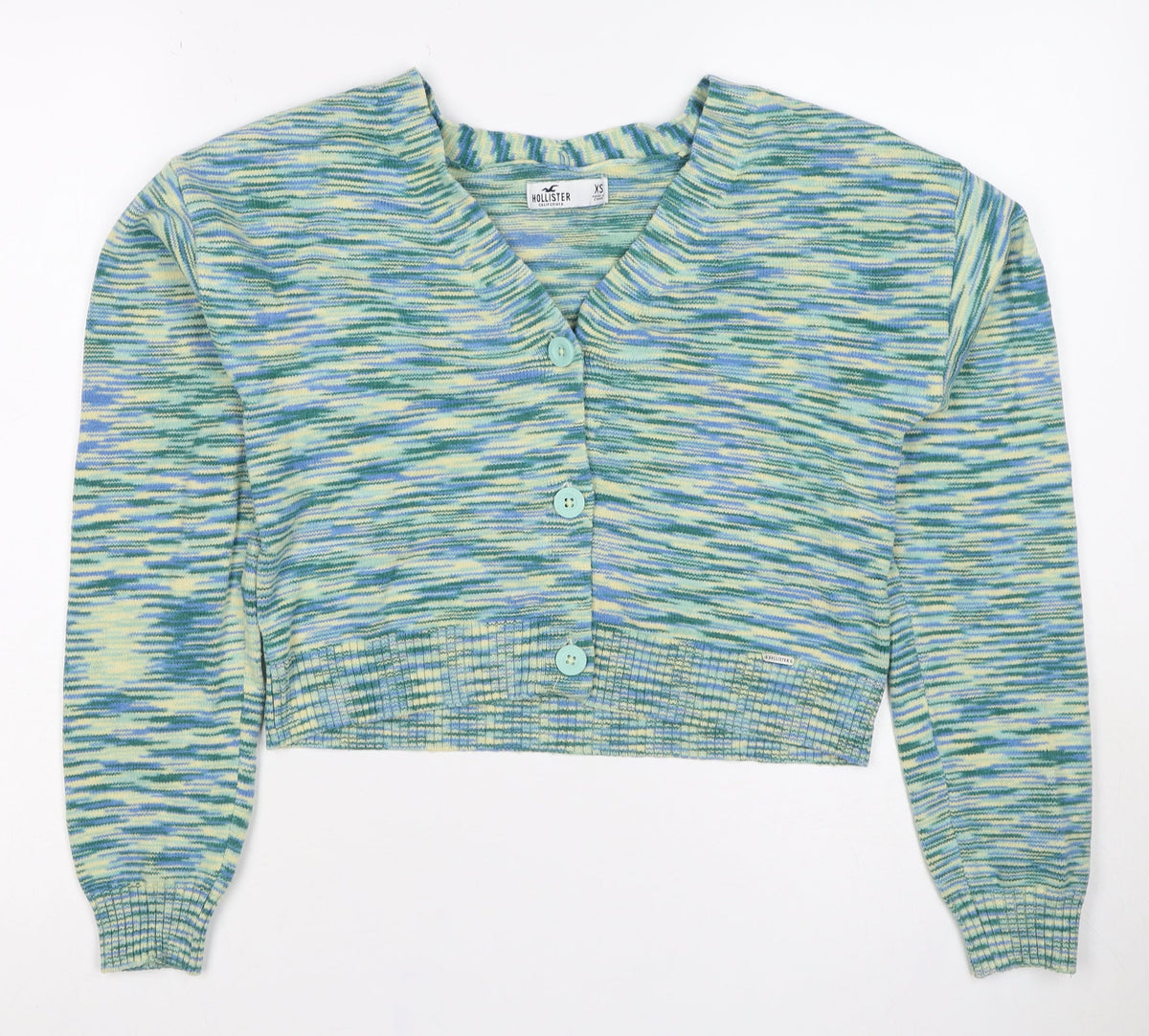 Hollister Women’s Multicoloured XS V-Neck Button Knit Cardigan